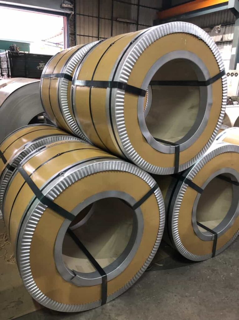 stainless steel 600mm coil packed for export delivery